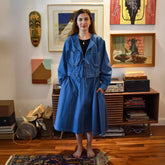 Manteau en jean Street Hipster à manches longues et à lacets